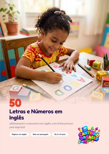 Capa Letras e Números em Inglês
